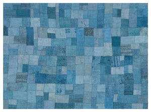 Hemp Over Dyed Kilim Patchwork Unique Rug 5'3'' x 7'3'' ft 161 x 220 cm