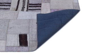 Hemp Over Dyed Kilim Patchwork Unique Rug 5'3'' x 7'6'' ft 161 x 229 cm