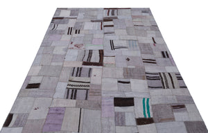 Hemp Over Dyed Kilim Patchwork Unique Rug 5'3'' x 7'6'' ft 161 x 229 cm