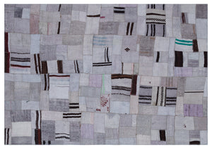 Hemp Over Dyed Kilim Patchwork Unique Rug 5'3'' x 7'6'' ft 161 x 229 cm