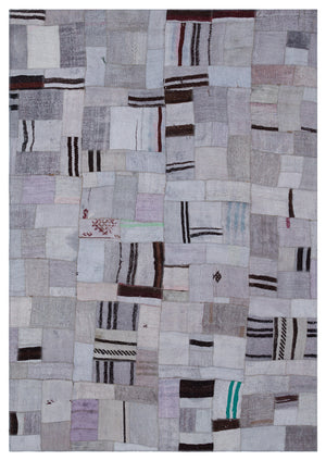 Hemp Over Dyed Kilim Patchwork Unique Rug 5'3'' x 7'6'' ft 161 x 229 cm
