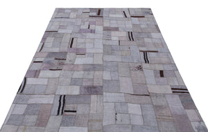 Hemp Over Dyed Kilim Patchwork Unique Rug 5'3'' x 7'7'' ft 161 x 230 cm