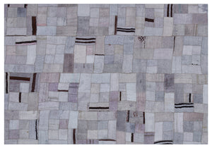 Hemp Over Dyed Kilim Patchwork Unique Rug 5'3'' x 7'7'' ft 161 x 230 cm