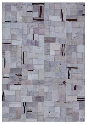 Hemp Over Dyed Kilim Patchwork Unique Rug 5'3'' x 7'7'' ft 161 x 230 cm