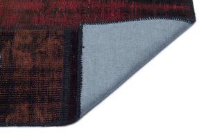 Black Over Dyed Patchwork Unique Rug 5'3'' x 7'7'' ft 160 x 230 cm