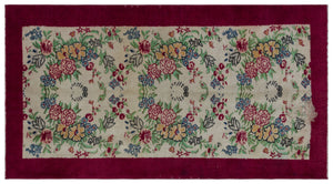 Naturel Over Dyed Vintage Rug 3'12'' x 6'11'' ft 121 x 210 cm