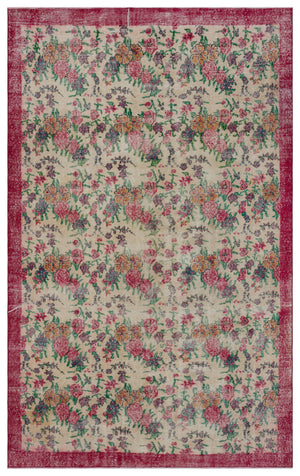 Naturel Over Dyed Vintage Rug 5'12'' x 9'7'' ft 182 x 291 cm
