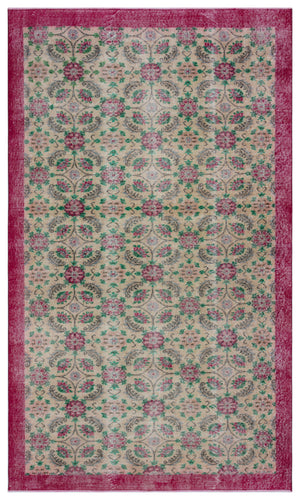 Naturel Over Dyed Vintage Rug 5'7'' x 9'5'' ft 171 x 287 cm