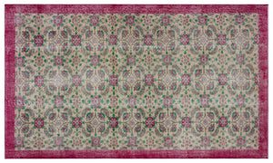 Naturel Over Dyed Vintage Rug 5'7'' x 9'5'' ft 171 x 287 cm