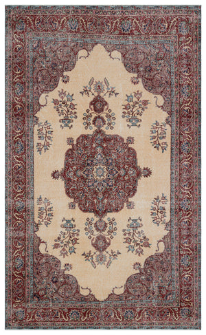 Naturel Over Dyed Vintage Rug 6'4'' x 10'1'' ft 193 x 308 cm