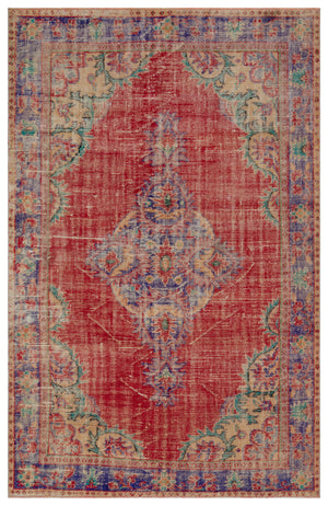 Naturel Over Dyed Vintage Rug 6'3'' x 9'4'' ft 190 x 284 cm