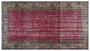 Naturel Over Dyed Vintage Rug 5'7'' x 9'9'' ft 170 x 298 cm