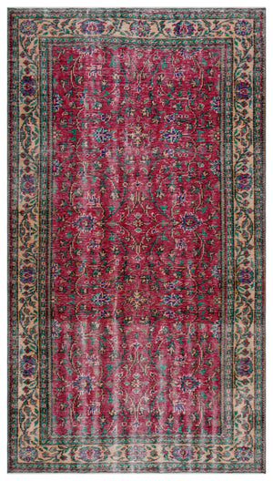 Naturel Over Dyed Vintage Rug 5'7'' x 9'9'' ft 170 x 298 cm