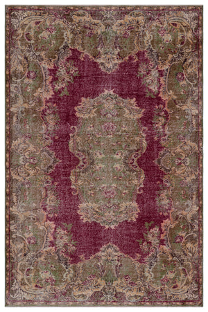 Naturel Over Dyed Vintage Rug 6'4'' x 9'7'' ft 192 x 292 cm