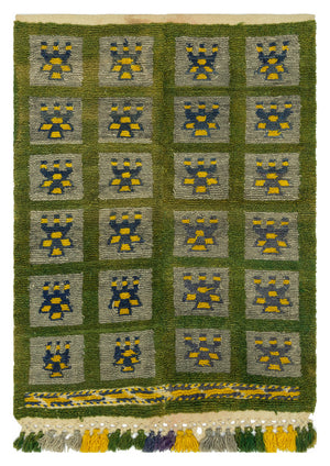 Geometric Over Dyed Kilim Rug 3'5'' x 4'7'' ft 103 x 140 cm