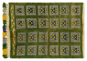 Geometric Over Dyed Kilim Rug 3'5'' x 4'7'' ft 103 x 140 cm