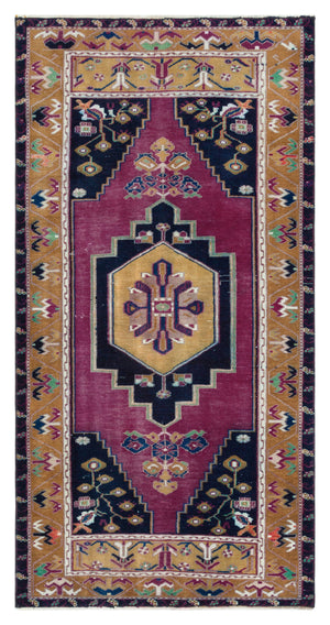 Natural Anatolium Turkish Vintage Rug 3'1'' x 6'1'' ft 93 x 185 cm