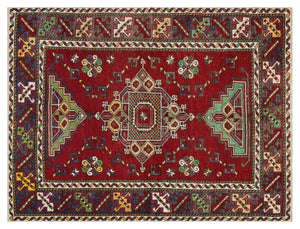 Natural Anatolium Turkish Vintage Rug 4'5'' x 5'10'' ft 135 x 177 cm