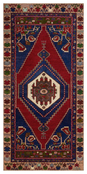 Natural Anatolium Turkish Vintage Rug 3'10'' x 7'10'' ft 116 x 239 cm