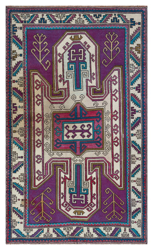 Natural Anatolium Turkish Vintage Rug 4'1'' x 6'7'' ft 125 x 200 cm