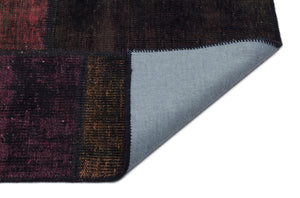 Black Over Dyed Patchwork Unique Rug 5'3'' x 7'7'' ft 160 x 230 cm