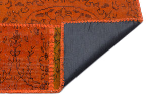Orange Over Dyed Patchwork Unique Rug 5'3'' x 7'7'' ft 160 x 230 cm