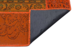 Orange Over Dyed Patchwork Unique Rug 5'3'' x 7'7'' ft 160 x 230 cm