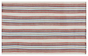 Striped Over Dyed Kilim Rug 4'8'' x 7'5'' ft 141 x 227 cm