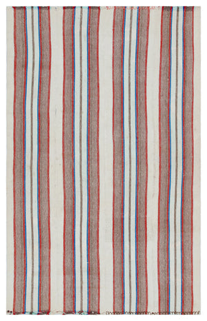 Striped Over Dyed Kilim Rug 4'8'' x 7'5'' ft 141 x 227 cm
