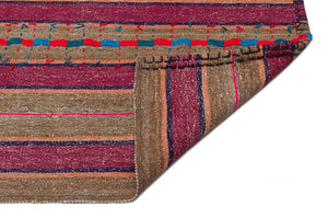 Striped Over Dyed Kilim Rug 5'7'' x 9'2'' ft 171 x 280 cm