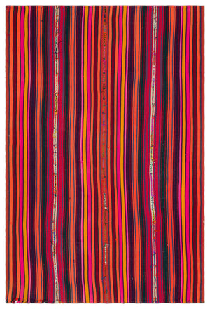 Striped Over Dyed Kilim Rug 5'10'' x 8'5'' ft 178 x 256 cm