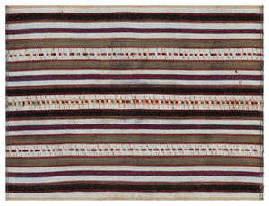 Striped Over Dyed Kilim Rug 5'2'' x 7'0'' ft 158 x 214 cm