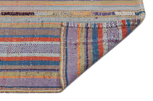 Striped Over Dyed Kilim Rug 5'6'' x 6'9'' ft 168 x 206 cm