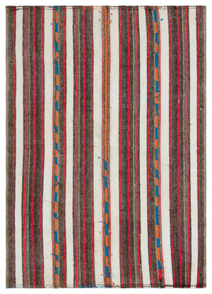 Striped Over Dyed Kilim Rug 5'5'' x 7'6'' ft 165 x 228 cm
