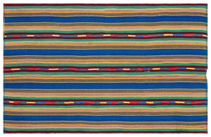 Striped Over Dyed Kilim Rug 6'0'' x 9'7'' ft 184 x 293 cm