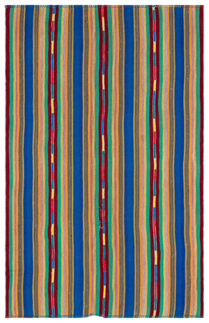 Striped Over Dyed Kilim Rug 6'0'' x 9'7'' ft 184 x 293 cm