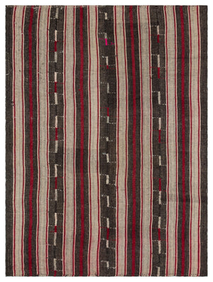 Striped Over Dyed Kilim Rug 5'10'' x 7'9'' ft 177 x 237 cm