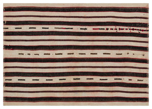 Striped Over Dyed Kilim Rug 4'10'' x 6'12'' ft 148 x 213 cm