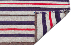 Striped Over Dyed Kilim Rug 4'5'' x 7'8'' ft 134 x 234 cm
