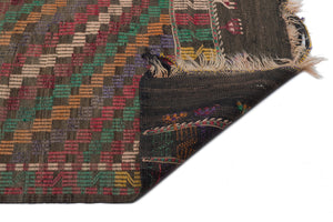 Striped Over Dyed Kilim Rug 5'2'' x 9'6'' ft 158 x 290 cm