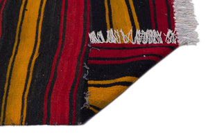 Striped Over Dyed Kilim Rug 2'6'' x 13'1'' ft 77 x 400 cm