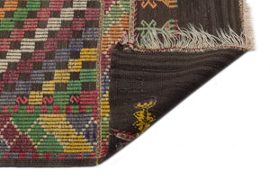 Striped Over Dyed Kilim Rug 5'10'' x 9'10'' ft 177 x 300 cm