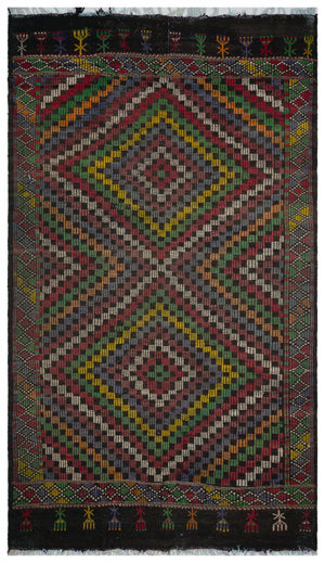 Striped Over Dyed Kilim Rug 6'6'' x 10'12'' ft 198 x 335 cm