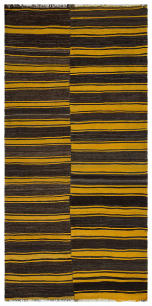 Striped Over Dyed Kilim Rug 5'0'' x 10'0'' ft 153 x 306 cm