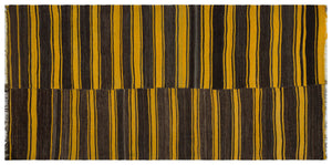 Striped Over Dyed Kilim Rug 5'0'' x 10'0'' ft 153 x 306 cm