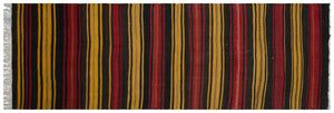 Striped Over Dyed Kilim Rug 4'9'' x 14'2'' ft 145 x 432 cm