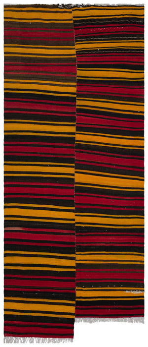 Striped Over Dyed Kilim Rug 5'8'' x 13'1'' ft 172 x 400 cm