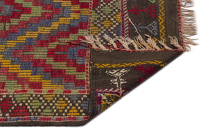 Geometric Over Dyed Kilim Rug 5'5'' x 9'9'' ft 166 x 297 cm