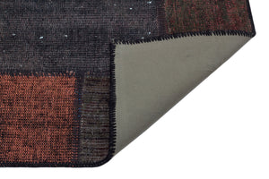 Black Over Dyed Patchwork Unique Rug 2'8'' x 5'0'' ft 82 x 153 cm