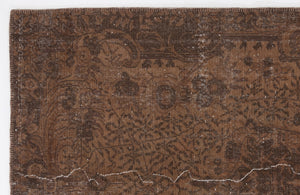 Brown Over Dyed Vintage Rug 5'4'' x 8'12'' ft 163 x 274 cm